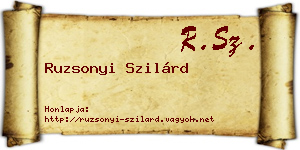 Ruzsonyi Szilárd névjegykártya