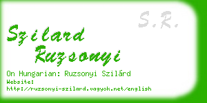 szilard ruzsonyi business card