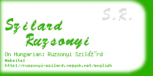 szilard ruzsonyi business card